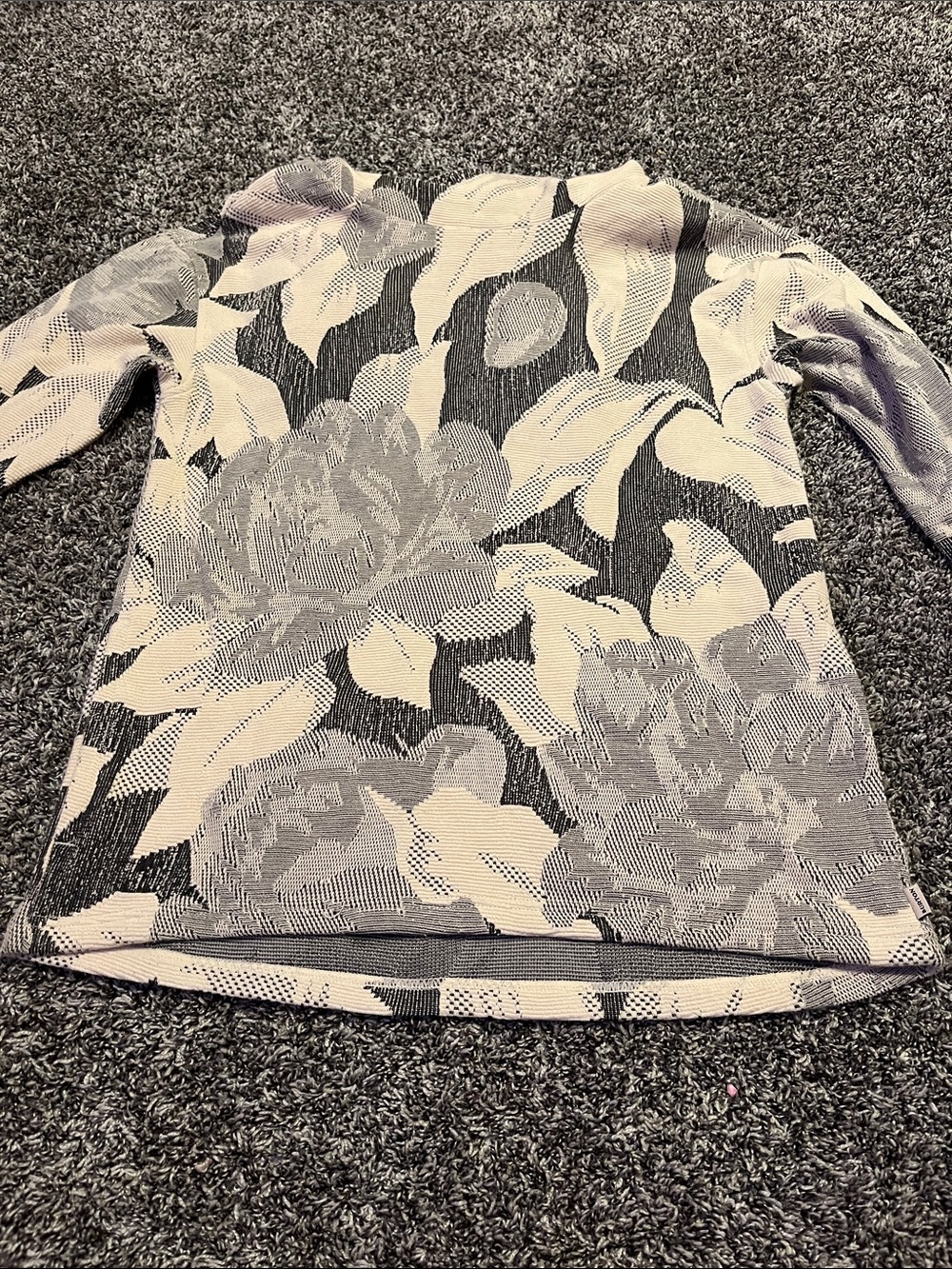 Burton Black & Cream Knit Top with Graphic Pattern